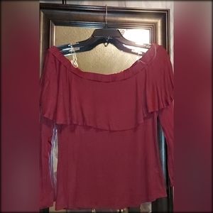 Burgundy shoulder top